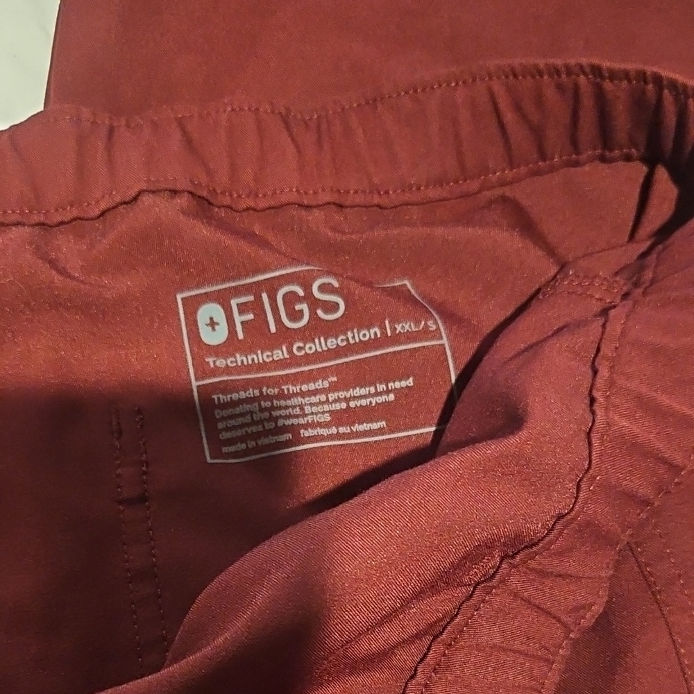 Figs Maroon Technical Scrub Pants